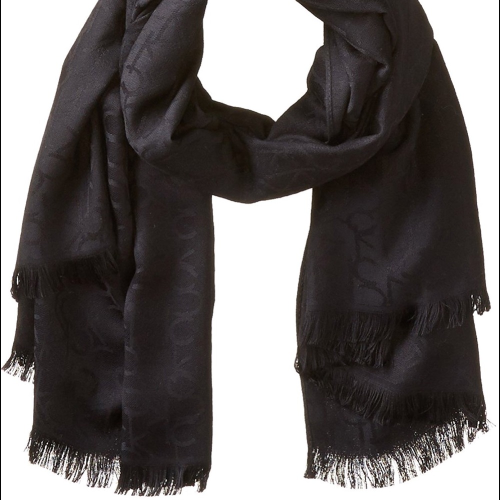 calvin klein black pashmina scarf